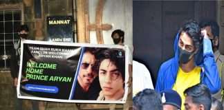 Shahrukh khan's Fans celebrated with firecrackers outside on mannat benglow after aryan khan's bail