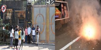 shahrukh khan's fans celebration Police force split outside Mannat bungalow after Aryan Khan Bail