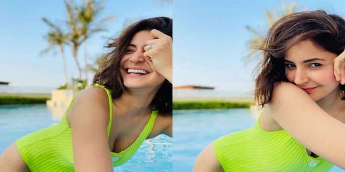 anushka sharma share her neon green monokini bold photos