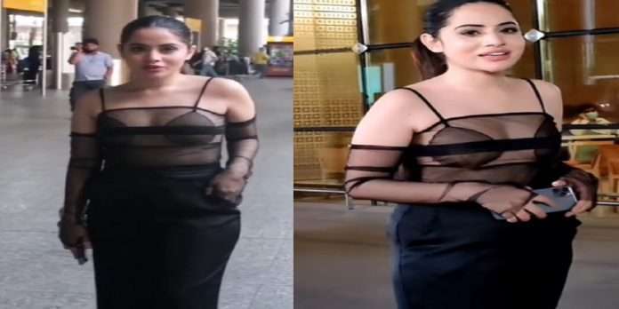 big boss fem actress urfi javed trolled for wearing see through top at airport