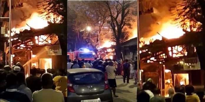 Mumbai Byculla Fire fire broke out in a wooden godown near mustafa bazar in the byculla mumbai