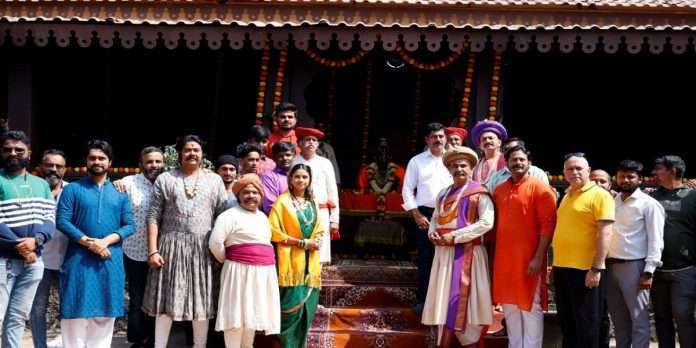 shiva jayanti was celebrated on the set of swarajya saudamini tararani serial on sony marathi