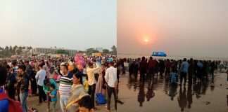 large crowds of mumbaikars at juhu beach mumbai on sunday