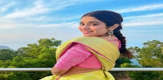 janhvi kapoor reached tirupati temple for her 25th birthday blessings and share typical tamilian style Photo