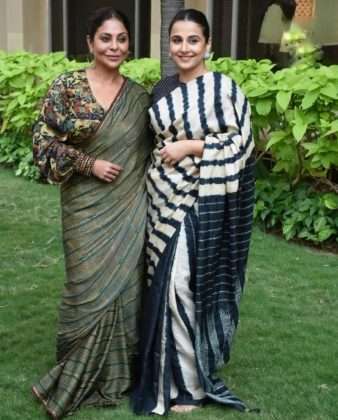 vidya balan and shefali shah gorgeous look in saari during jalsa movie promotion