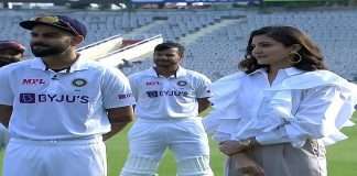 anushka sharma trolled for joining virat kohli cricketers 100th test felicitation