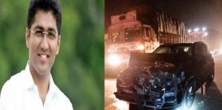 NCP MLA Sangram Jagtap BMW car accident rammed by ST bu in pune mumbai highway