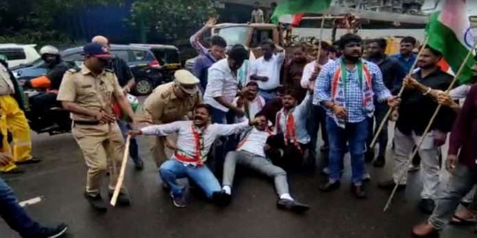 ncp Nationalist youth congress protest against agnipath scheme in thane