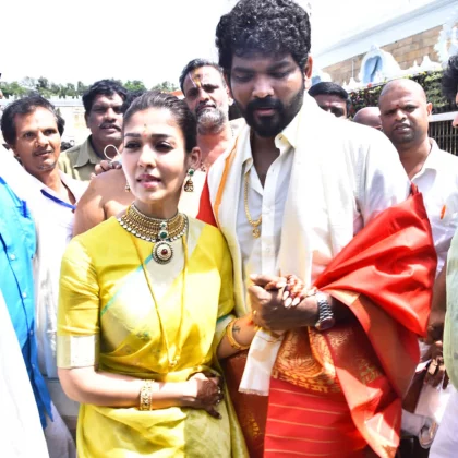 After marriage, Nayantara goes to Devdarshan with her husband