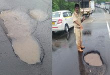 thane rain update first death due to pothole on thane Ghodbunder Road