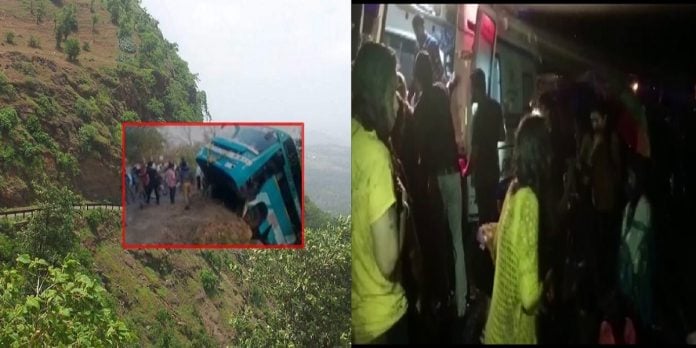 A bus carrying over 50 passengers fell into a gorge near Saputara