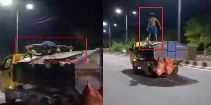 lucknow garbage van pushup stunt youth injuries shaktiman up police viral video