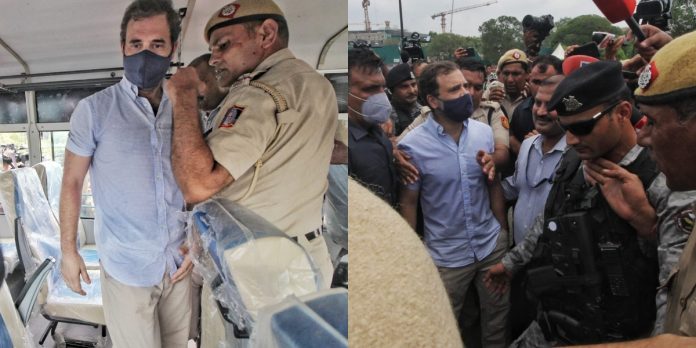 rahul gandhi detained by delhi police