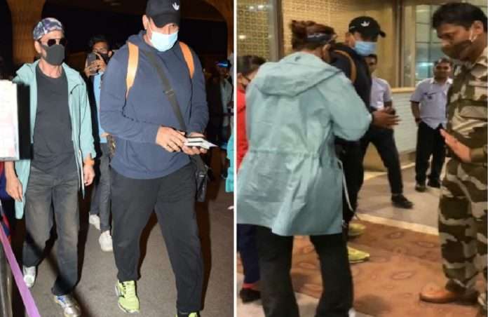 video shahrukh khan and team stopped by customs department at mumbai airport after returning dubai