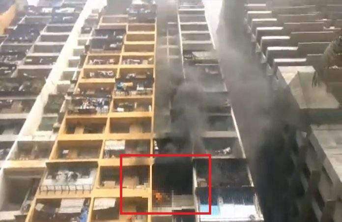 mumbai fire breaks out in a 19 storey high rise at sion koliwada