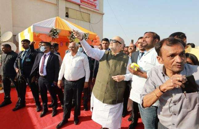 Gujarat Celebrates Uttarayan Festival Amit Shah CM Patel Join In Kite Flying