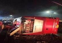 Private bus accident in Pune; The bus fell down 15 feet