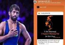 Why did Bajrang Punia, who supports wrestler protesters, delete his post?