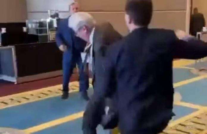 World News Ukraine Mp Punches russian Diplomat in face after toring ukraine flag during turkey summit