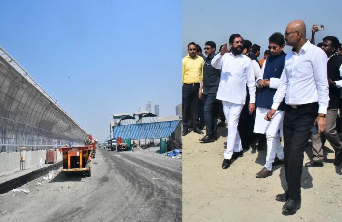 Chief Minister Eknath Shinde inspected the coastal road